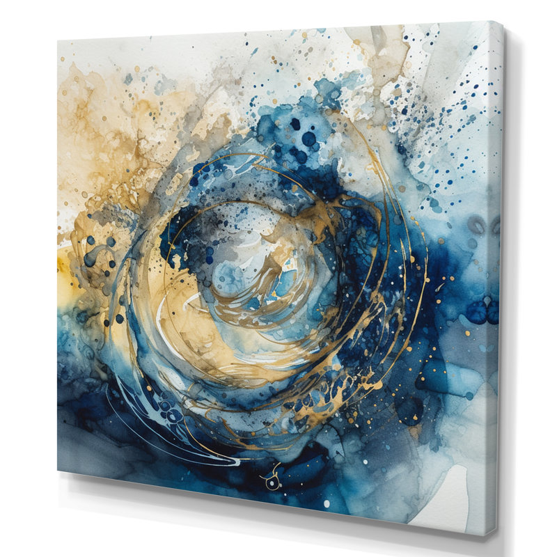 Encre liquide captivante Rima Blue III encadrée sur toile, H 24 po x l 24 po x P 1 po, Toile tendue