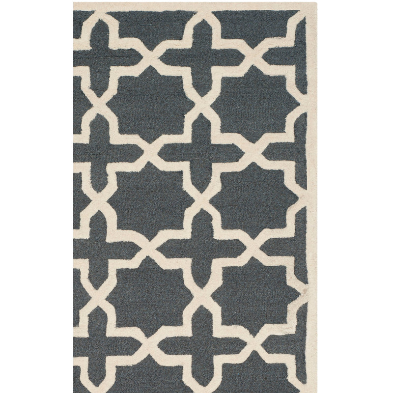 Igna Hand Tufted Wool Geometric Rug, Rectangle 5' x 8'