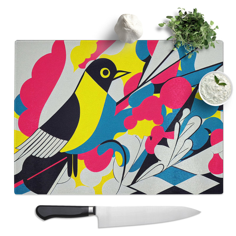 Unbeatable Abstract Bird  Glass Chopping Board