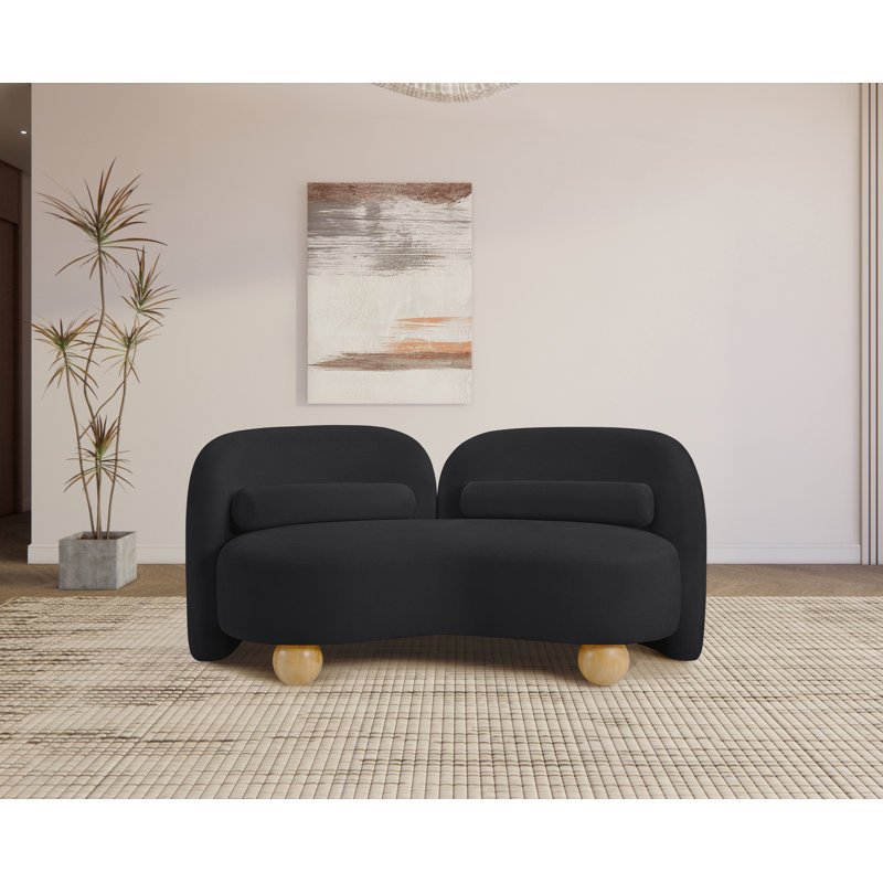 Causeuse Daphne, Tissu chenille noir