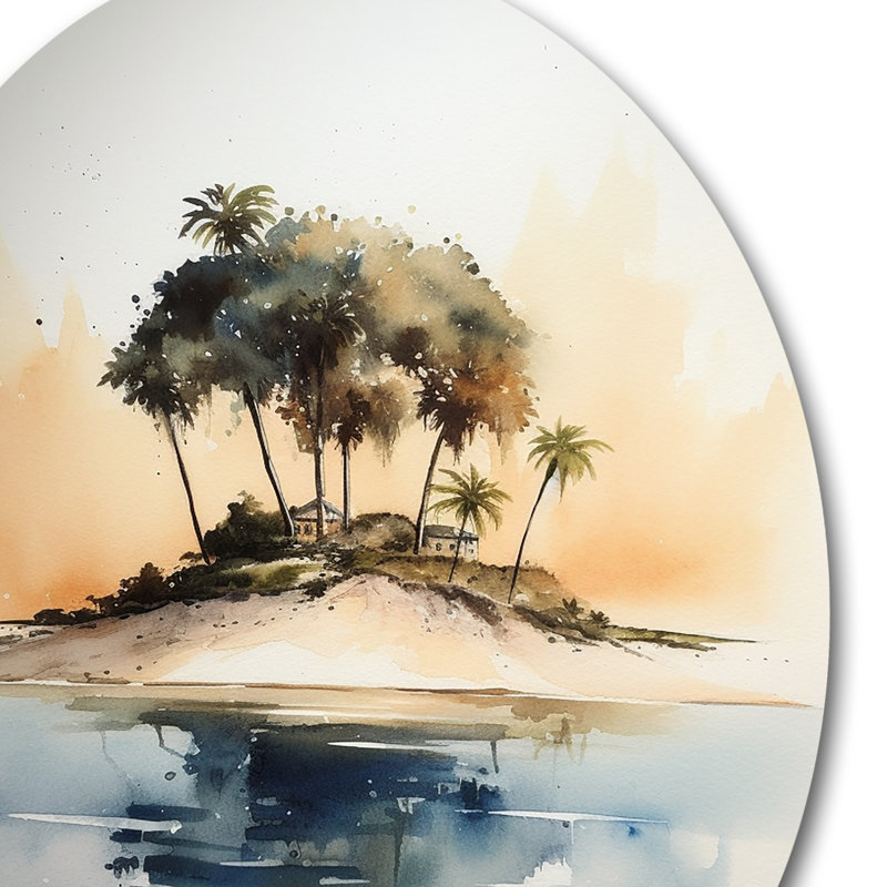 Île tropicale déserte IV, H 16 po x l 16 po x P 1 po