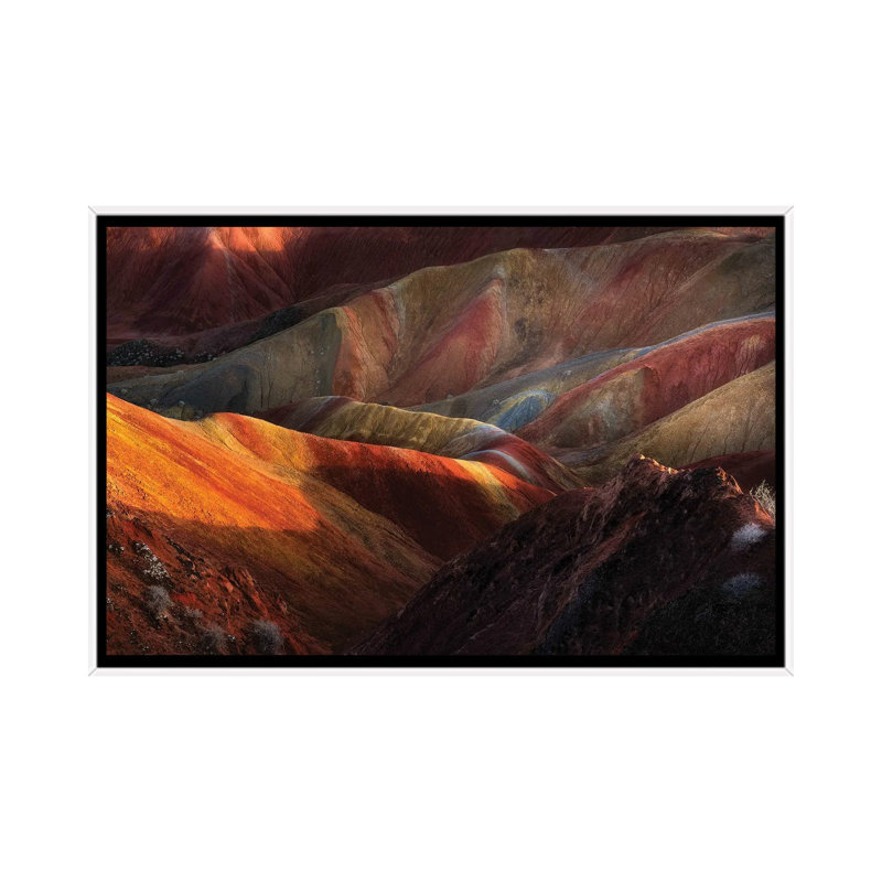 Danxia Landforms by Fei Shi - Floater Frame Print on Canvas, White, 66.04 cm H x 45.72 cm W