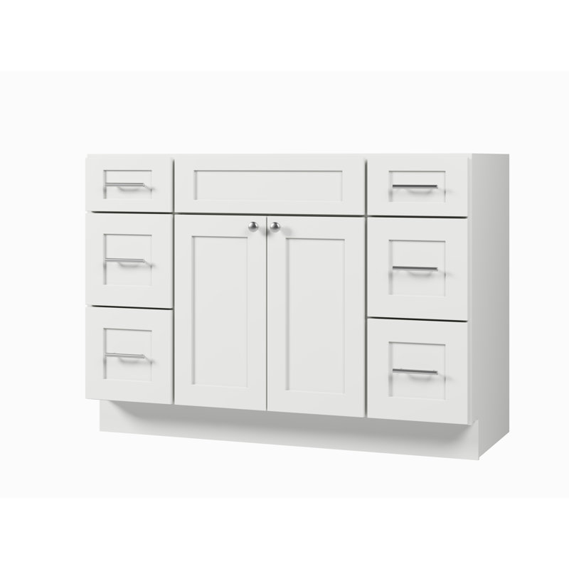 Ensemble de meuble-lavabo simple 48 po avec base de tiroir Disar, Blanc