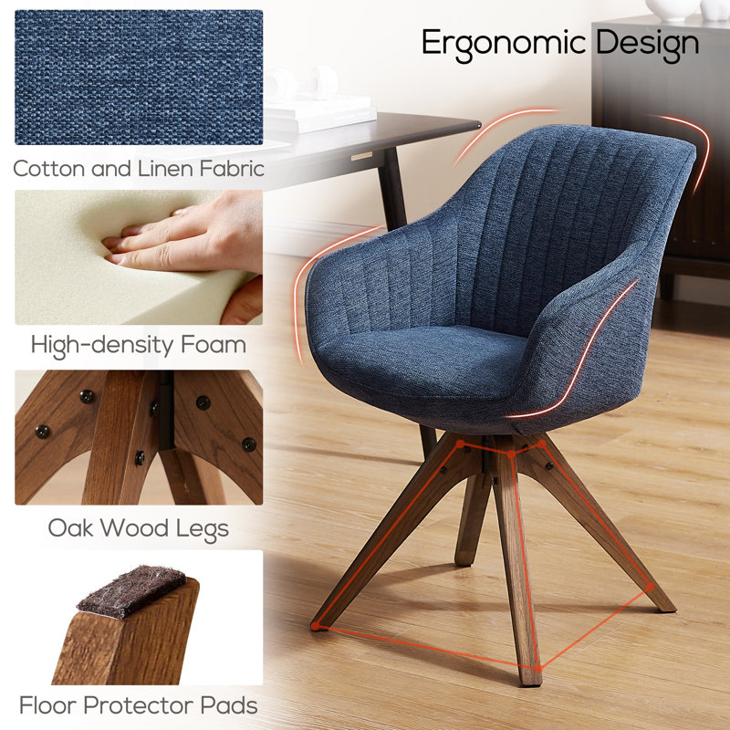 Upholstered Swivel Armchair, Blue