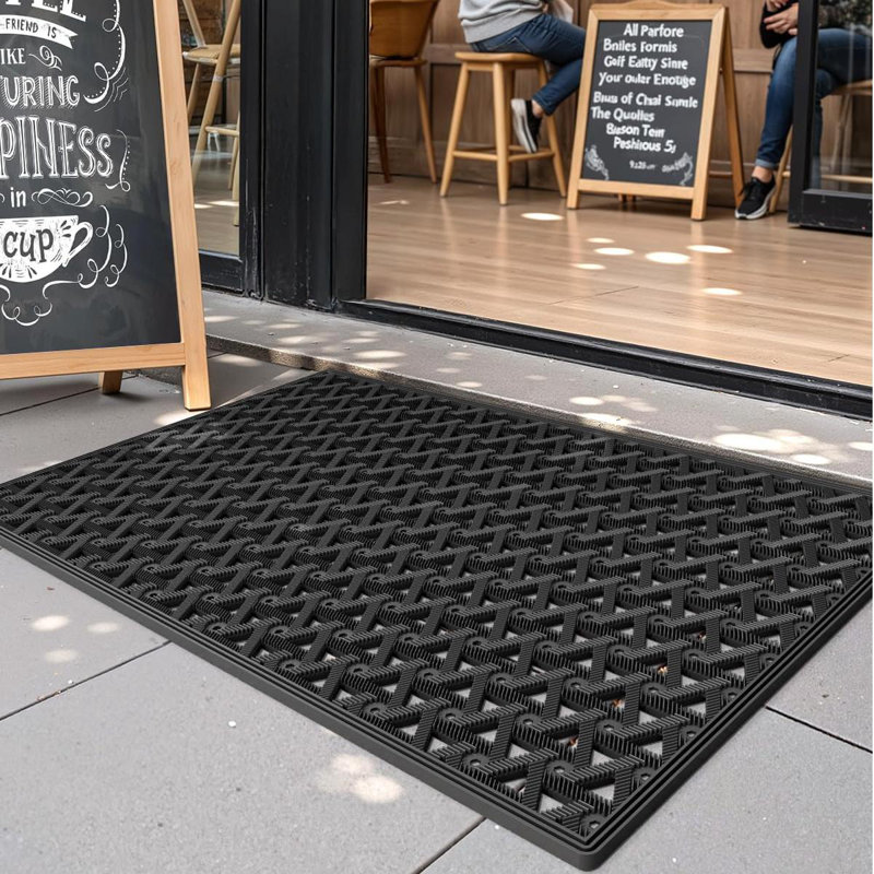 Non-Slip Outdoor Doormat, 24" W x 36" L , Black