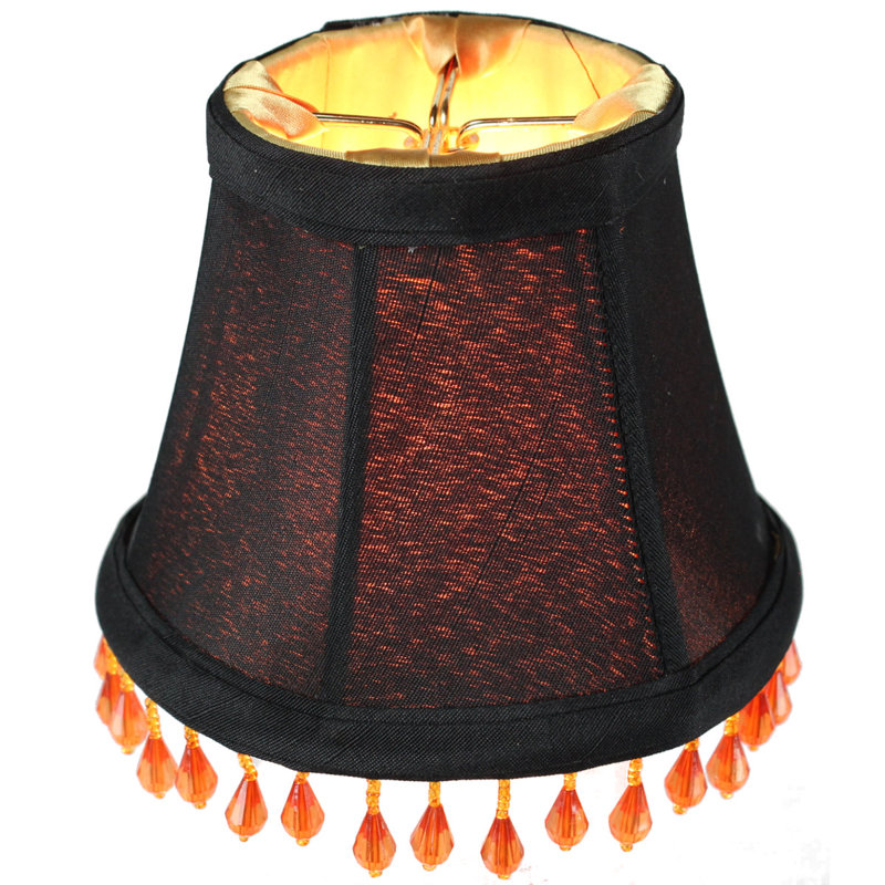 abat-jour à candélabre en soie/candélabre H 4 po x l 5 po (attache), Noir