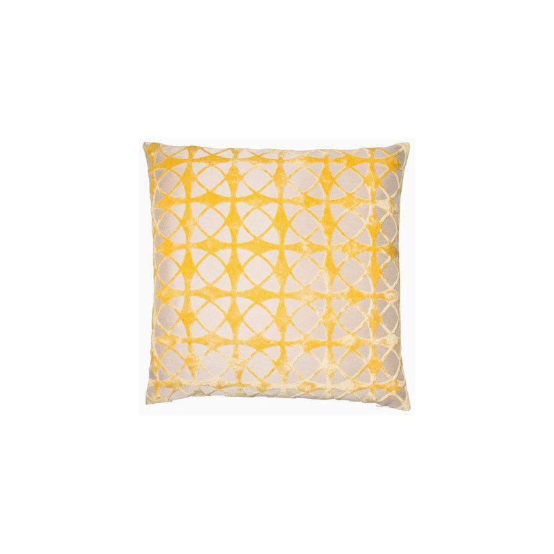 Braiden Geometric Square Throw Cushion, Mustard