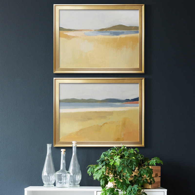 Ochre bord de mer I - ensemble de 2 reproductions de cadres photo, H 42,5 po x l 61 po x P 1 po, Or