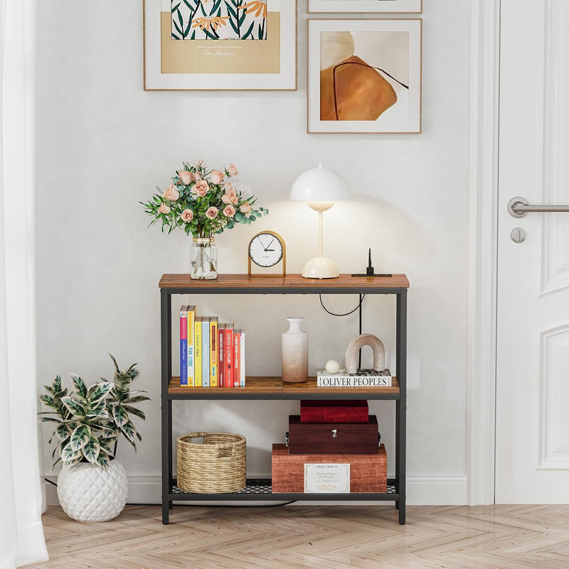 Magloire 9.4'' Console Table, Rustic Brown