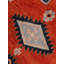 Tapis d'intérieur rectangulaire oriental noué à la main, en soie et laine, orange foncé et marine-1117787552