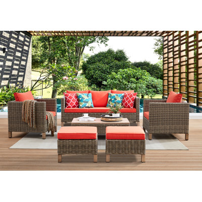 Duponta 6 Piece Sectional Seating Group with Cushions