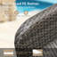 Chaise de patio en rotin avec coussins (ensemble de 2)-986770548