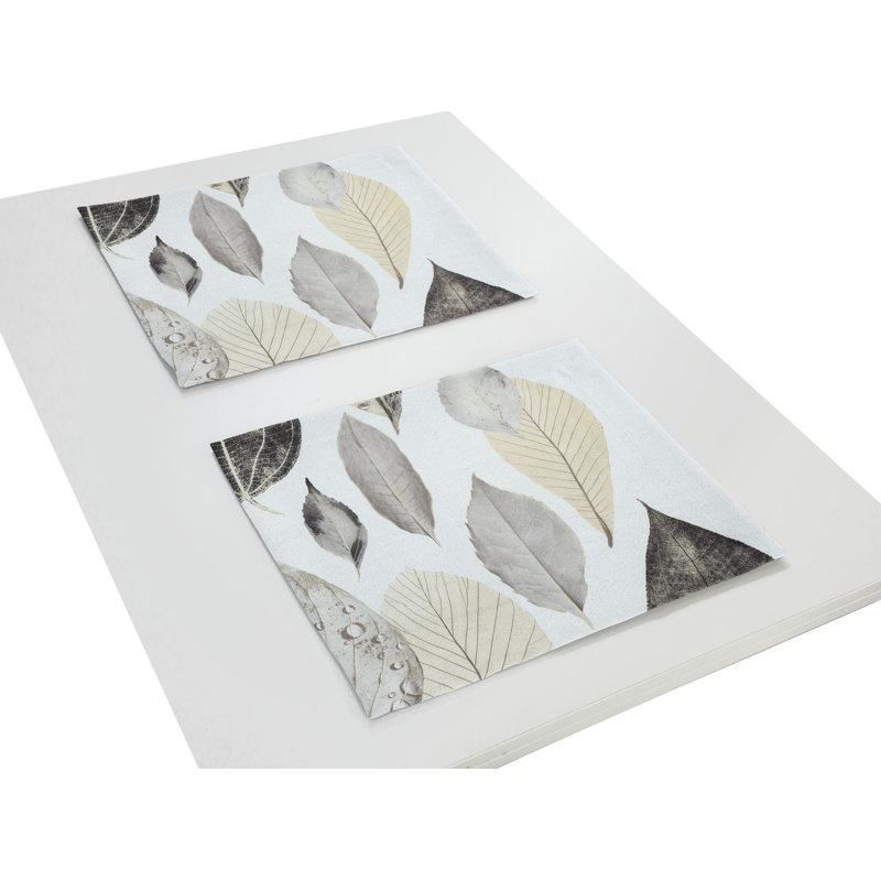 Poppy Polyester Floral Rectangle Placemat, White