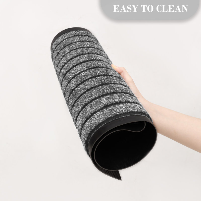 Jiyeon Heavy Duty Rubber Barrier Mat Non Slip Indoor/ Outdoor Door Mats Hallway Runner Rug Kitchen Rugs, Grey