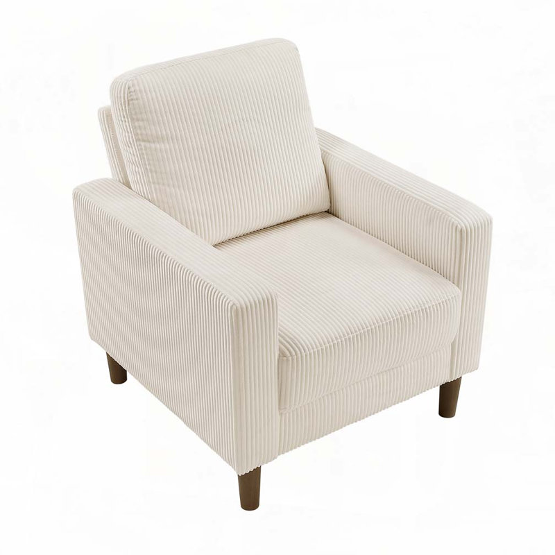 Chaise rembourrée en velours côtelé