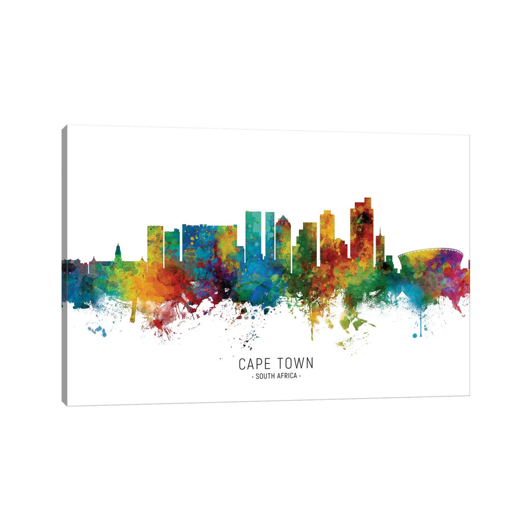 Cape Town South Africa Skyline by Michael Tompsett - Wrapped Canvas Print