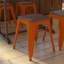 Alsadig 18" Table Height Indoor Stackable Metal Stool with Wood Seat-627681965