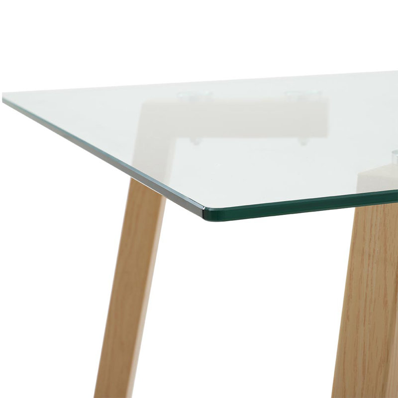 Furman Glass Top Metal Base Dining Table