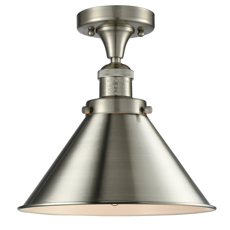 Elwell Flush Mount, 6 Watt Vinage LED Bulb, Polished Nickel, Polished Nickel