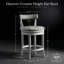 Tabouret de bar pivotant à hauteur de comptoir Hanover, siège de 26 pouces de hauteur, blanc et gris, structure en bois d'hévéa massif avec revêtement en similicuir, garniture cloutée, mécanisme de pivotement à retour de mémoire-111912704-111912703