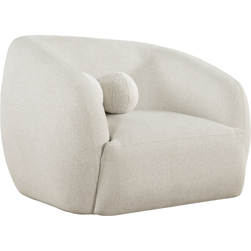 Chaise rembourrée Elowen, Tissu crème