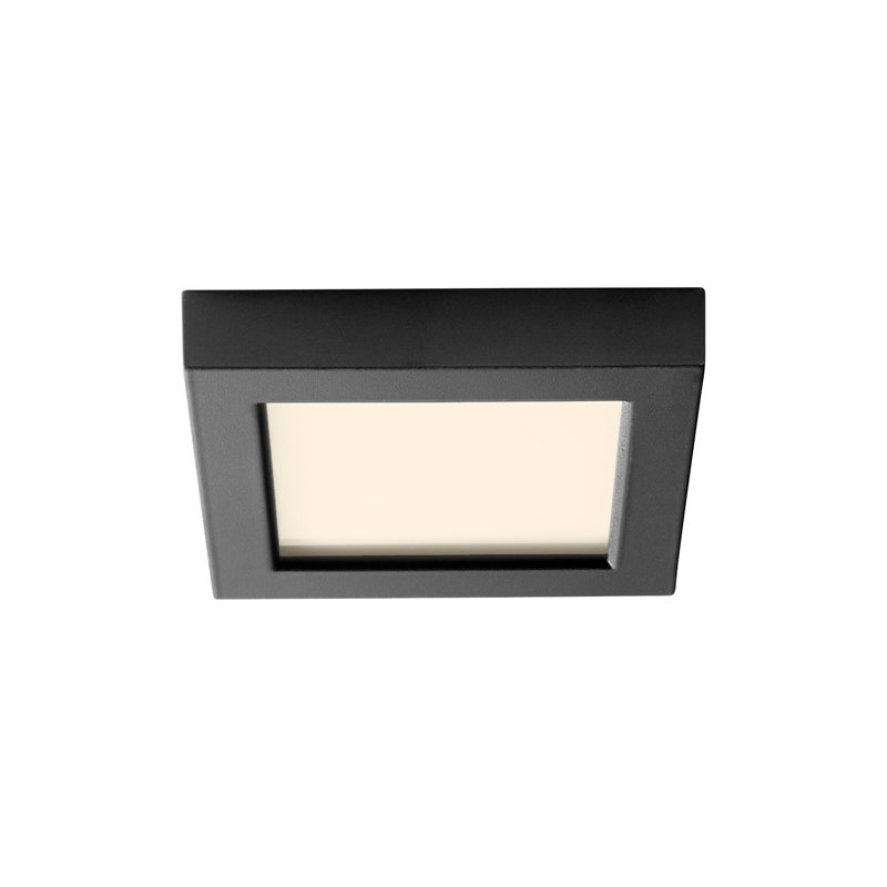 Gasparas Glass Flush Mount, Black, 1" H x 5" W x 5" D