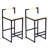 Set Of 2 Barstools Faux Leather Upholstered Bar Stools Modern Metal Frame Dining Chairs For Counter, Kitchen Island-1055298662-1055298660