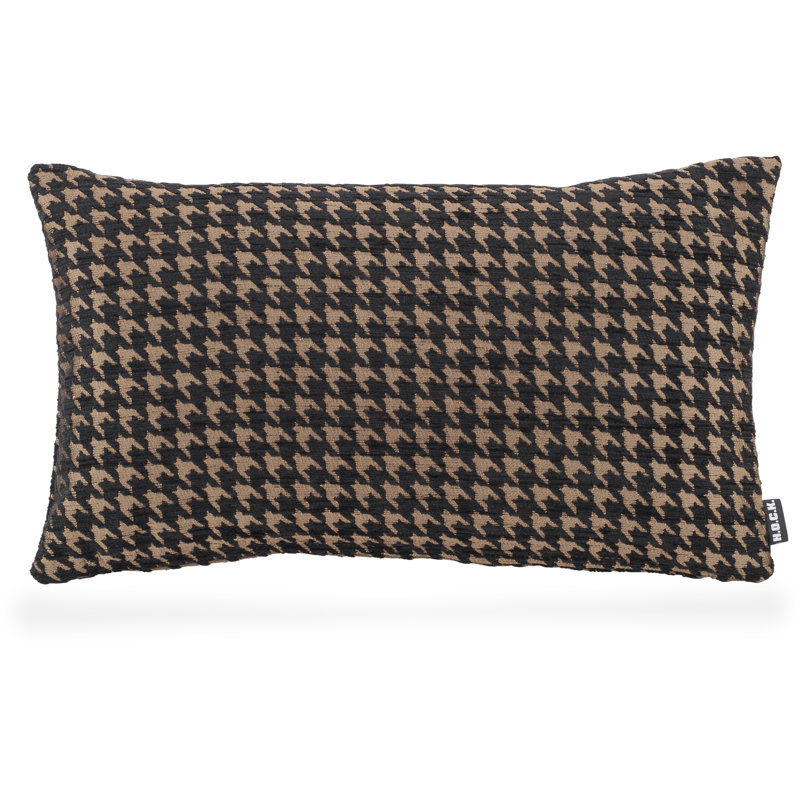 Houndstooth Rectangular Cushion, Black, 40 x 60cm