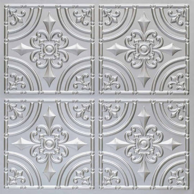Wrought Iron 2 Ft. X 2 Ft. Glue-Up PVC Ceiling Tile