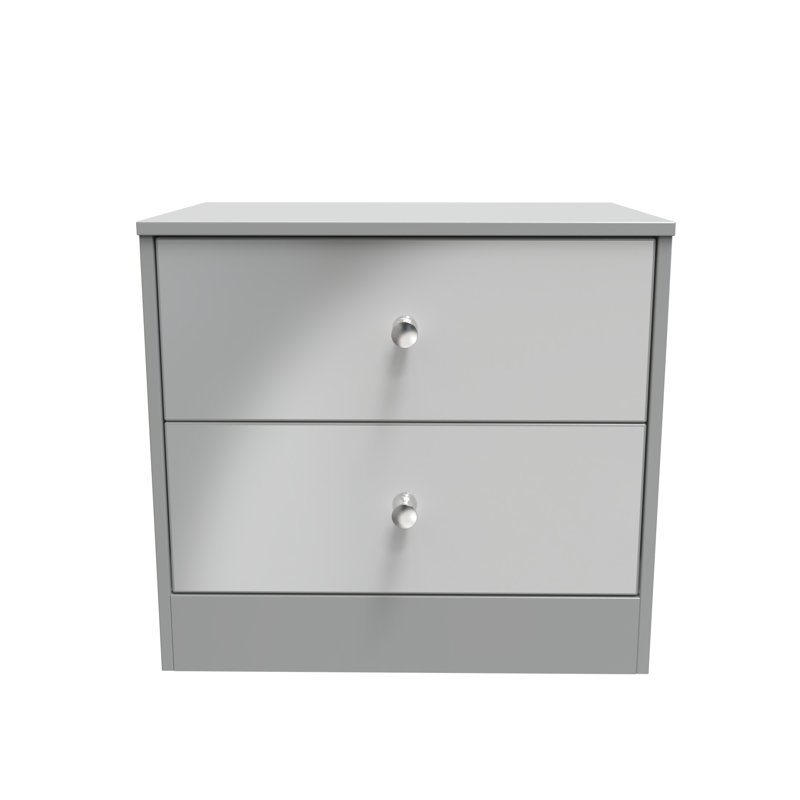 Bhargavi 2 Drawer Midi Chest (Ready Assembled), Uniform Grey/Dusk Grey