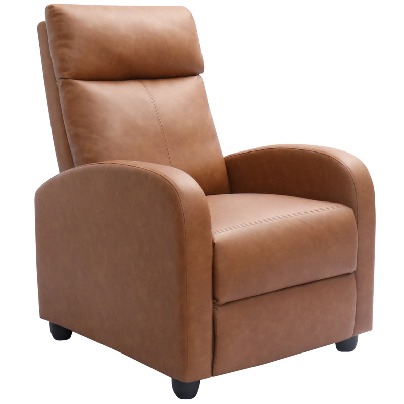 Sykora Faux Leather Recliner, Light Brown 