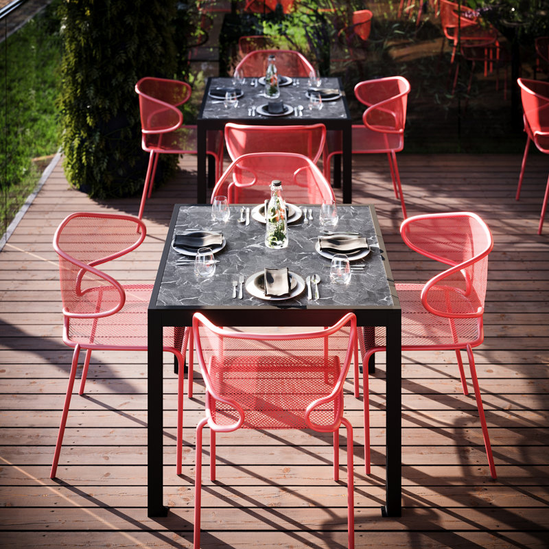 Table carrée L 36 po x l 36 po Surf Inlay, Carrera clair, Noir