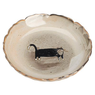 Plateau de thé pour chat - plateau en céramique zen rétro, ensemble de thé artistique entrelacé avec le feu et la terre