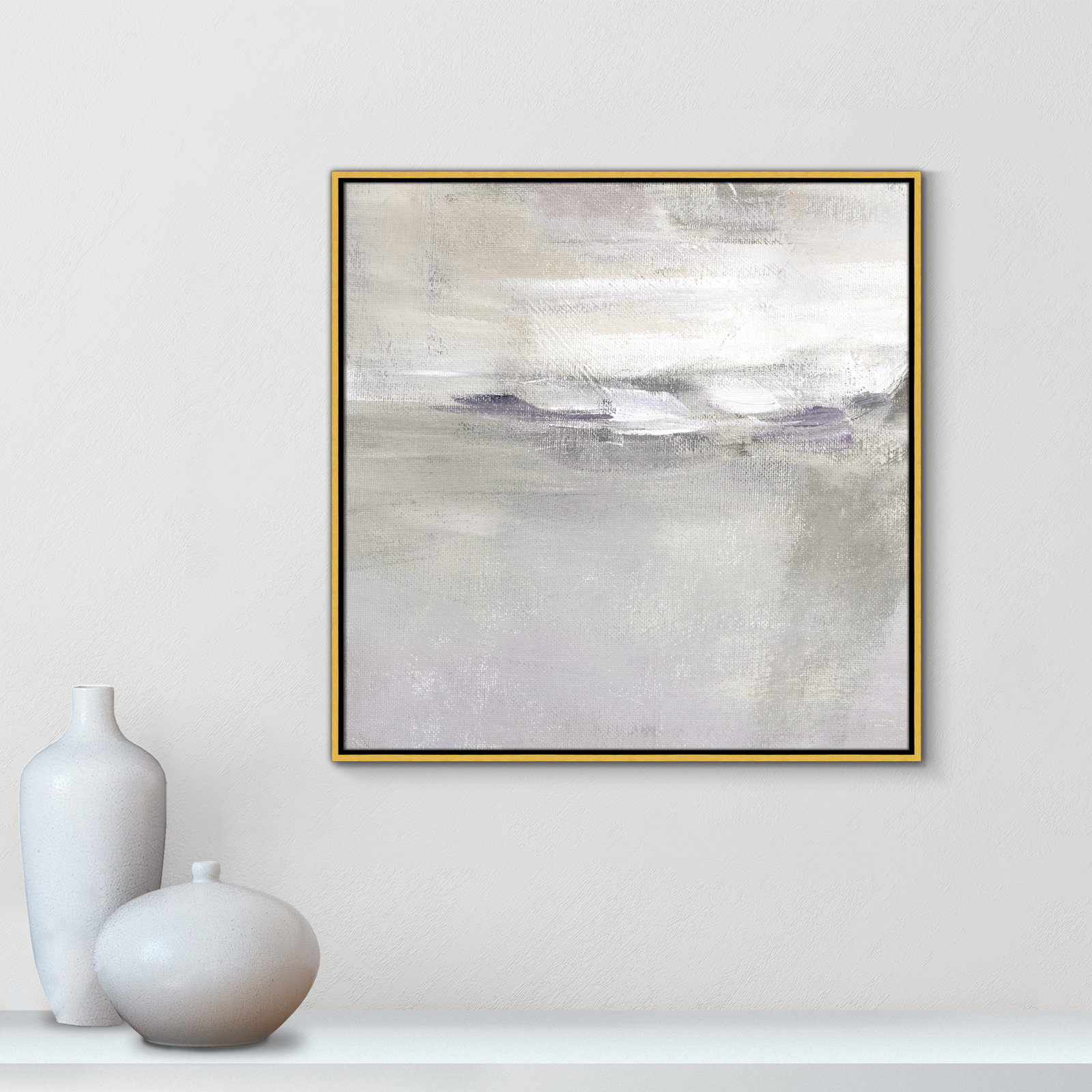 Abbott "Lilac Horizon" Print by Nan, 31.5" H x 31.5" W, Gold Framed