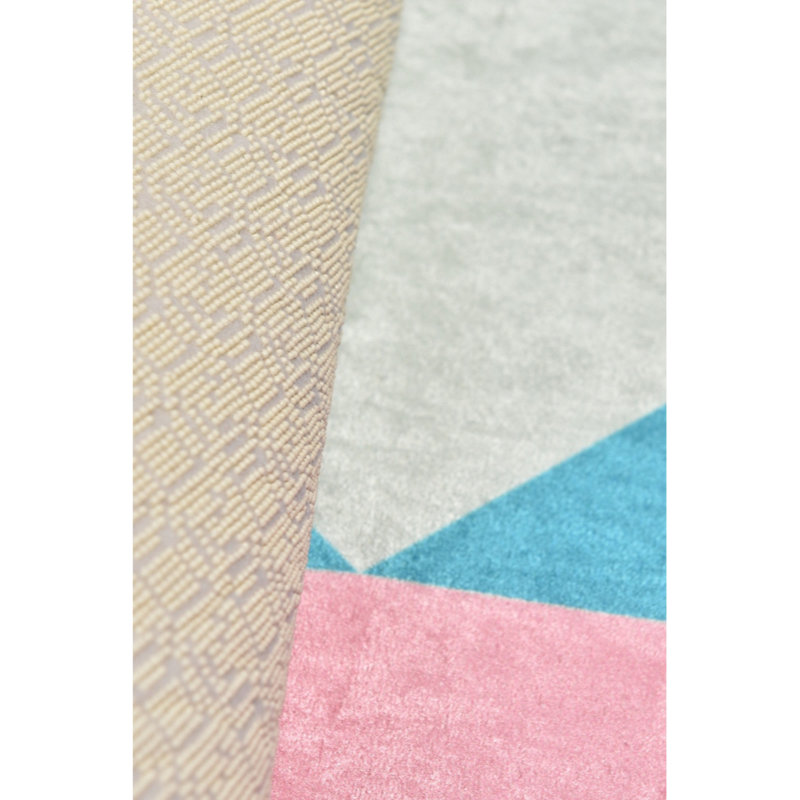 Abbate Tufted Black/Blue/Red Rug, Round 140cm
