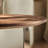 Round Coffee Table Walnut Wood Saddle Leather-103410596