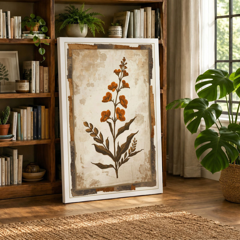 Antique Specimen Botanical - Wrapped Canvas, 36x24 - 91.4 x 61.0 cm, Cream Border