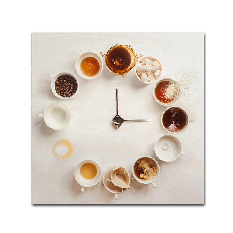 Art mural sur toile tendue - "It's It's Coffee Time" de Dina Belenko pour décoration de salon, de chambre à coucher ou de bureau - 14 x 14