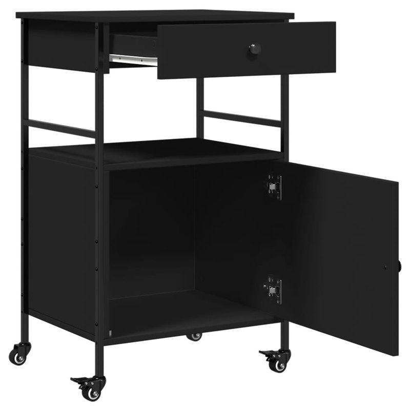 Nevis Metal Bar Cart, Black