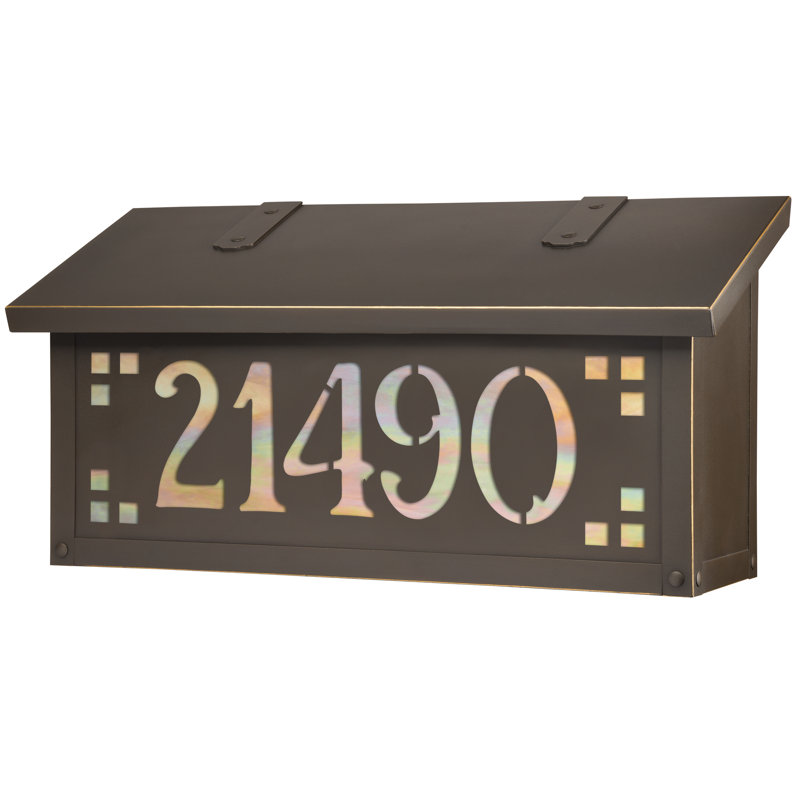 Pasadena Brass Wall Mounted Mailbox, Gold Iridescent, Architectural Bronze