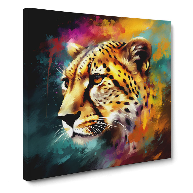 Cheetah Abstract Art No.2 - Wrapped Canvas, 35cm H x 35cm W x 3cm D