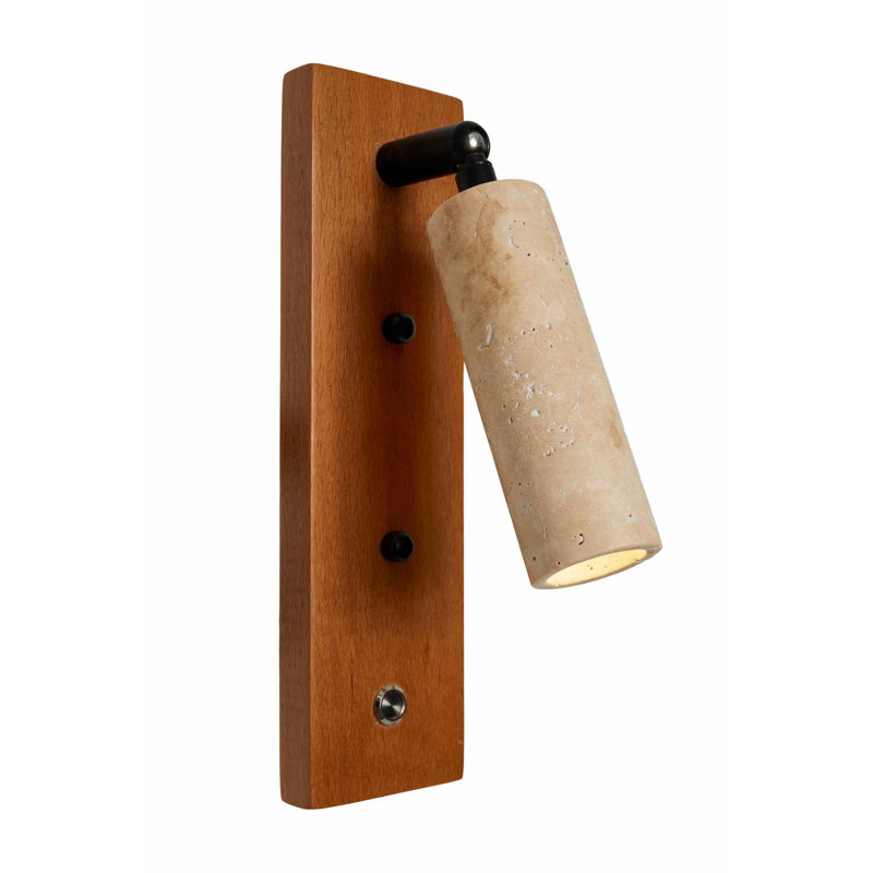 Lampe murale élégante en bois, finition beige et chêne, 22 po x 4,7 po x 8,7 po | Travertin, culot E14 (40 W maximum) | Idéal pour le salon, la chambre à coucher et le couloir, conception élégante avec indice de protection IP20