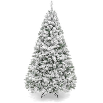 7.5' Flocked Artificial Pine Christmas Tree