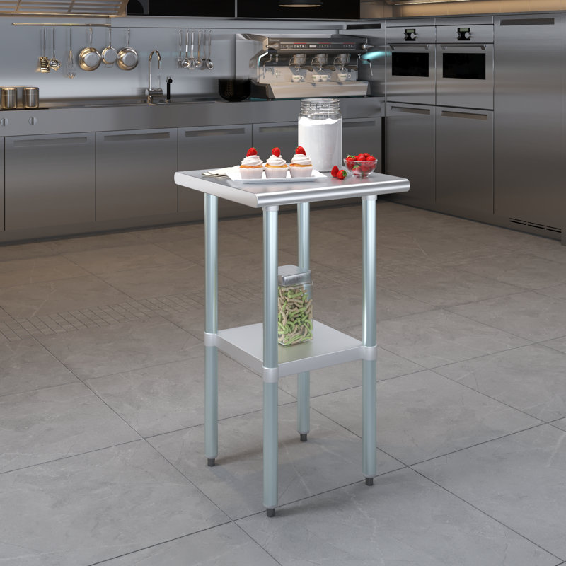  Table en acier inoxydable, H 35 po x L 20 po x P 20 po