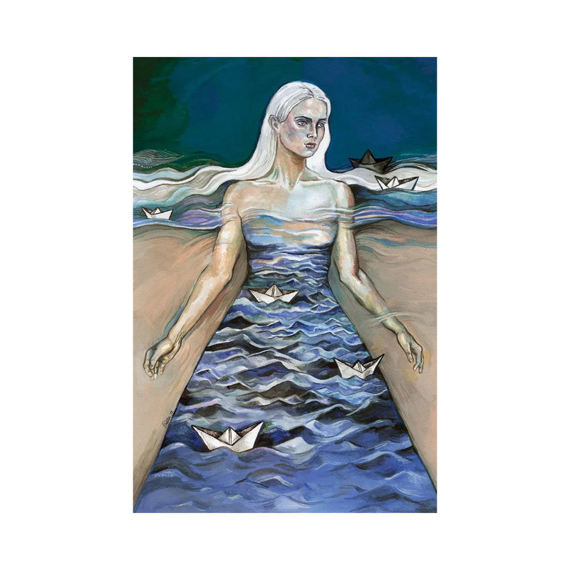 Surreal - Paper Boats 1 Piece Wrapped Canvas Wall Art, 20.32 cm H x 30.48 cm W