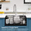 Évier de cuisine en acier inoxydable, lavabo simple encastré à la main 33 po x 19 po, brossé, avec planche à découper, passoire