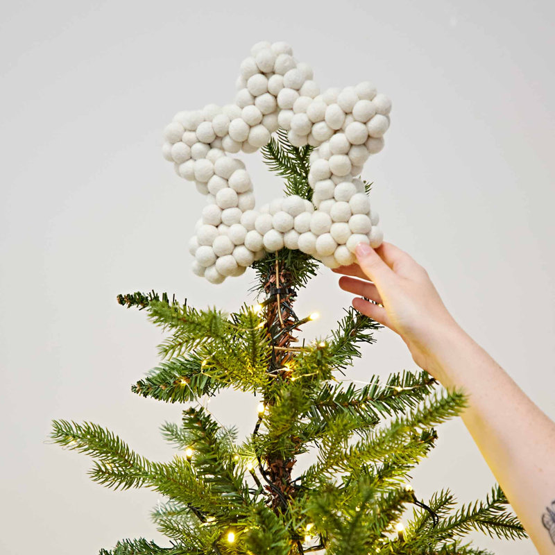 20cm Handmade Solid Colour Wool Tree Topper