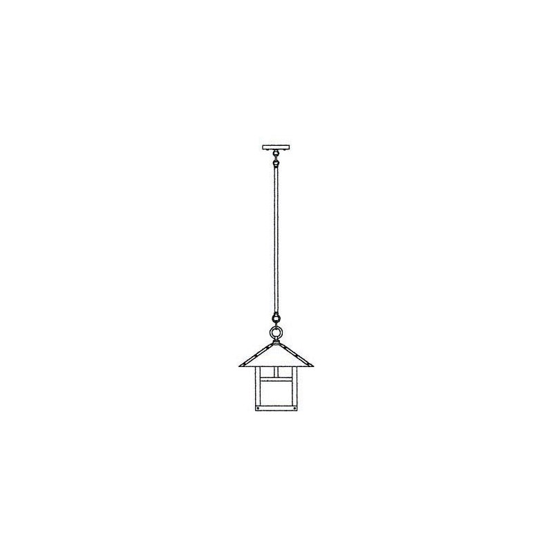 McLoud Outdoor Hanging Lantern, Rustic Brown, 9.5" H x 7" W / Pine needle, Tan
