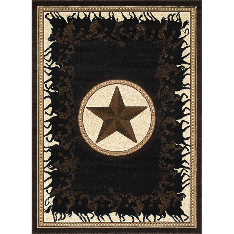 Tapis décoratif traditionnel berbère HR / Texas Star, Rectangle 4 pi 11,84 po x 6 pi 11,46 po