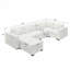 Canapé modulaire en forme de U de 127 po avec repose-pieds - ports USB / Type-C, aménagement convertible, mousse haute densité et structure en bois massif